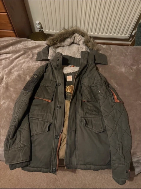 SUPERDRY MENS CHINOOK Flight Parka M50013DR Medium Size 60.00 PicClick UK