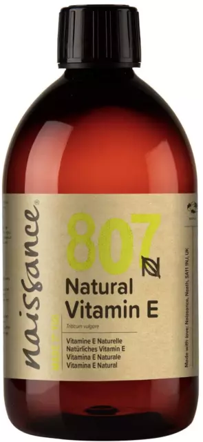 Naissance Vitamin E Oil no. 807 500ml - Natural, Vegan, Cruelty Free, Hexane No