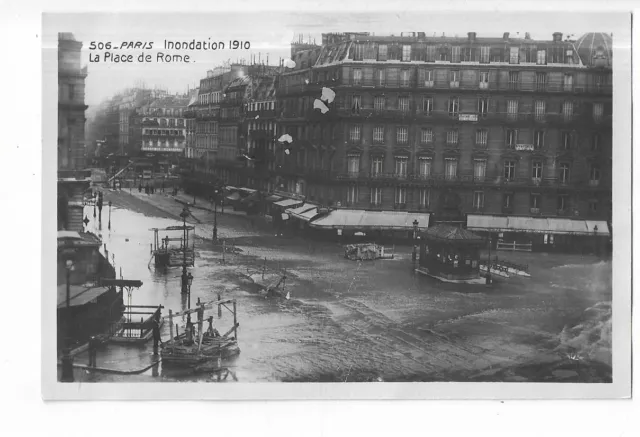 75  Paris  Inondation 1910  La Place De Rome