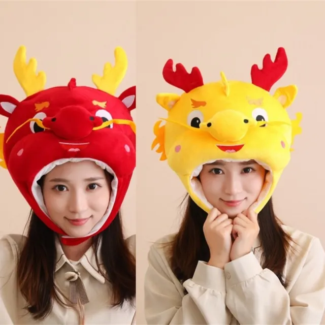 Cute 3D Dragon Party Hat Chinese New Year Cosplay Costume Hat Warm Headgear