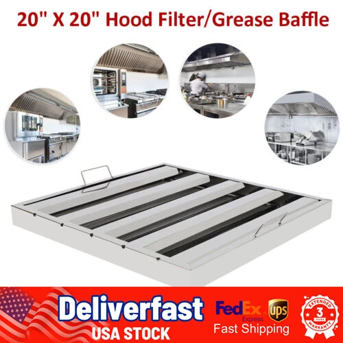 20" X 20" Commercial Hood Grease Exhaust Filter Baffle Stainless Steel 6 Pack US