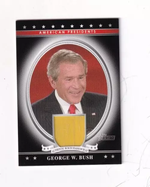 2009 George W Bush Topps Heritage American Presidents  Busch Stadium Seat Relic