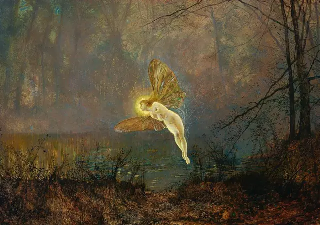 Midsummer Night Iris (1876) John Atkinson Grimshaw British wall art poster print