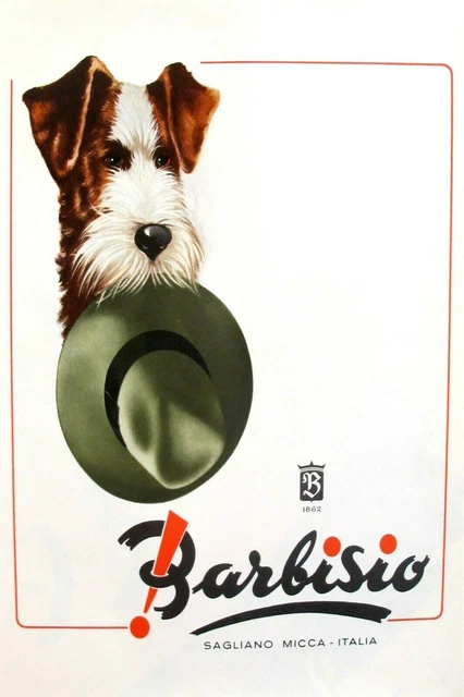 Barbisio Italienische Hüte Werbung Retro-Stil Metall Wandschild Plakette, Mode, Hund