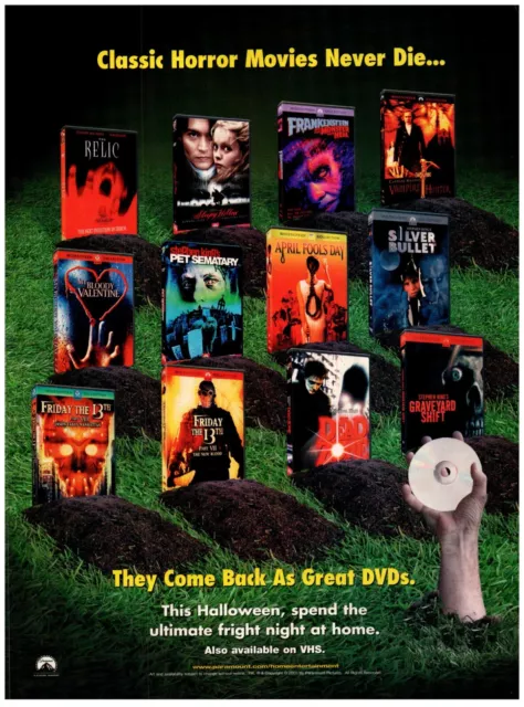 Great Horror DVD Release Sleepy Hollow Friday 13th Frankenstein Print Ad 2003