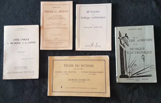 Musique, Lot 5 Livrets Anciens Etudes De La Musiques. Methodes Diverses.bon État