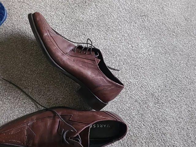 Mens Belmondo Brown Leather Shoes - Size UK 7.5 EU41 3