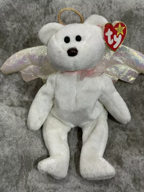 TY Beanie Baby HALO with Errors Oakbrook star 1998 Brown Nose Black Eyes Angel