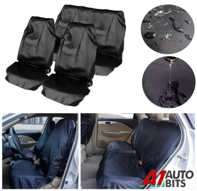 Car Seat Covers Protector Dog Pet Full Set Black Waterproof Universal Front Rear