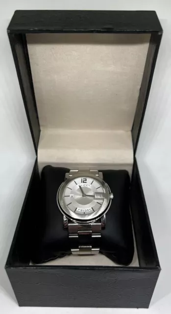 GUCCI Uhr 101M Edelstahl Quarz Damen / Herren G Rundes Gesicht