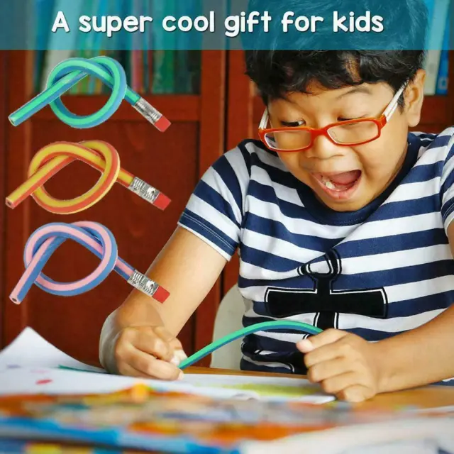Soft Flexible Bendy Pencils Bend Kids Children Fun School Equipment Y4D9