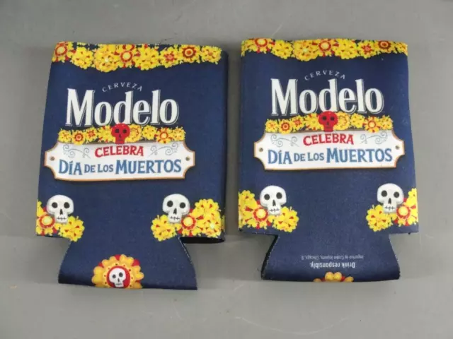 Modelo Beer Day Of The Dead 🍺 Dotd Can Bottle Koozie Coozie Insulator Lot 2 New