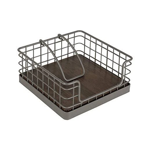 Vintage Flat Holder with Weighted Arm, Farmhouse Kitchen Napkin Dispenser,