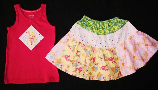 NEW Momi Boutique Circus Tank Top Clown Flirt Twirl Skirt 6 7 Yrs.