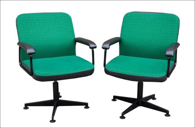2 grüne 70er Jahre Sessel, Drehstuhl ,Bürostuhl,Schreibtischstuhl ,Lounge Chair