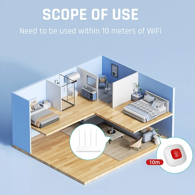 Requisiti anziani ricaricabili pulsante antipanico Tuya WiFi SOS Alarmta