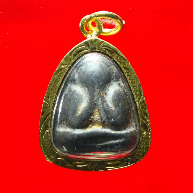 Phra Pidta LP Kaew Gold Micron Plated Talisman Pendant Thai Buddha Amulet