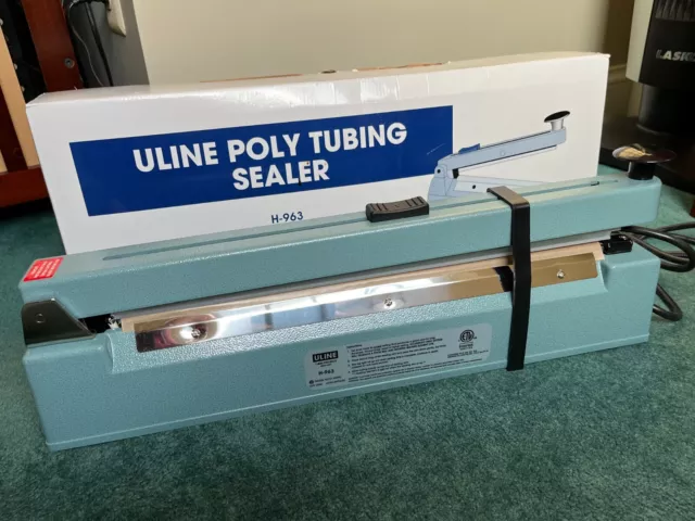 16" Tabletop Impulse Poly Tubing Sealer with Cutter. ULINE H-963 W/Roll of poly