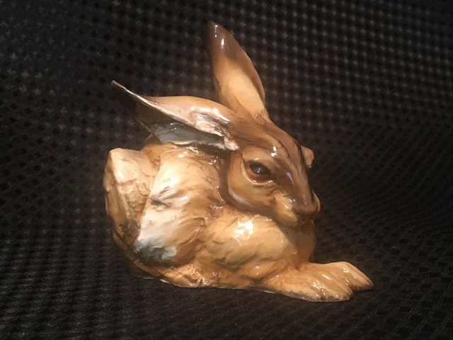 Tay Italy Brown & White Bunny Rabbit Ceramic Figurine Giuseppe Tagliariol