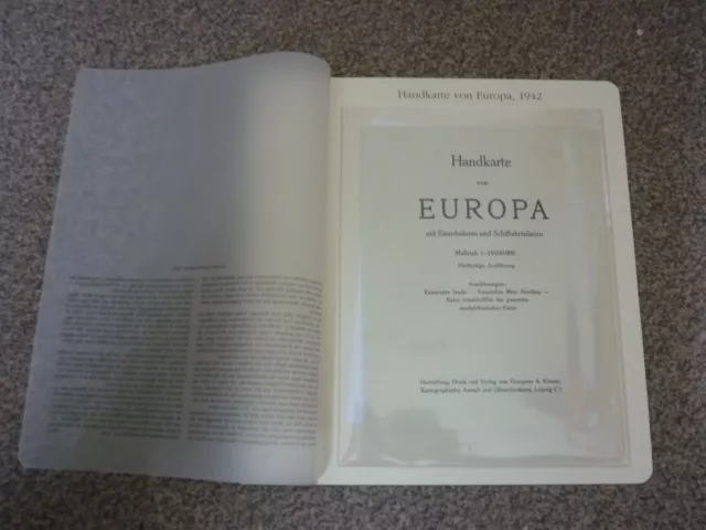 Deutsche Eisenbahn Edition Verlag ,Handkarte von Europa, 1942 , Eisenbahn+Schiff