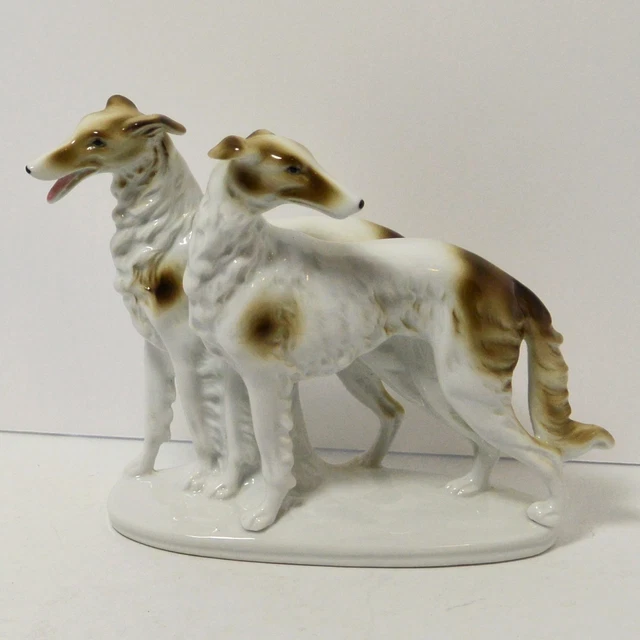 Vintage Porcelain Borzois Sitzendorf Thuringia, Germany