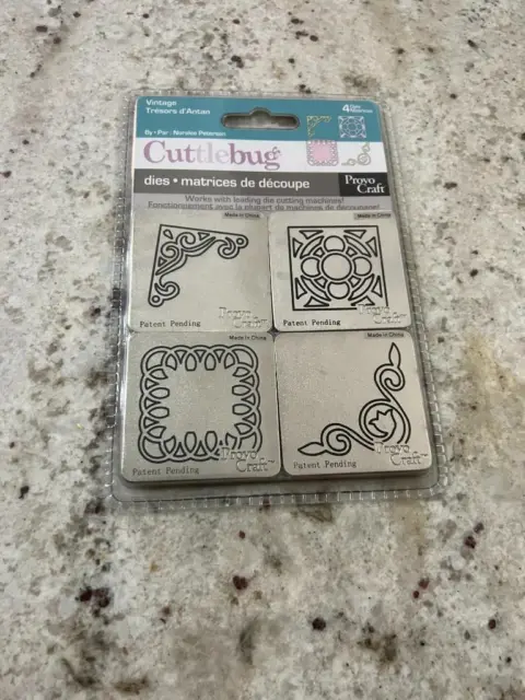 Nuevo en paquete Provo Craft Cuttlebug 4 piezas. Juego de troqueles - VINTAGE