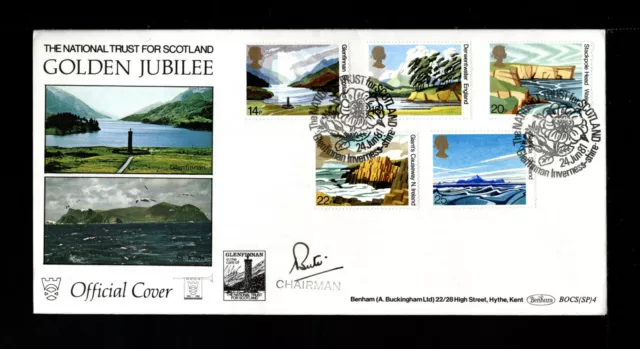 1981 NATIONAL TRUST: Benham BOCS(SP)4 OFFICIAL FDC - Signed by Lord Bute