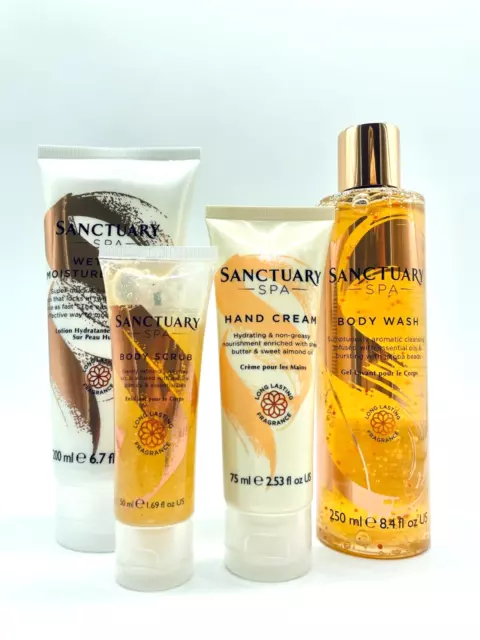 Sanctuary Spa Geschenk Set mit Duschgel, Handcreme, Peeling  & Bodylotion