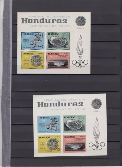 Honduras, Olympia 1964 Tokio, Block 6 A und B, sowie Satz Nr. 607-615