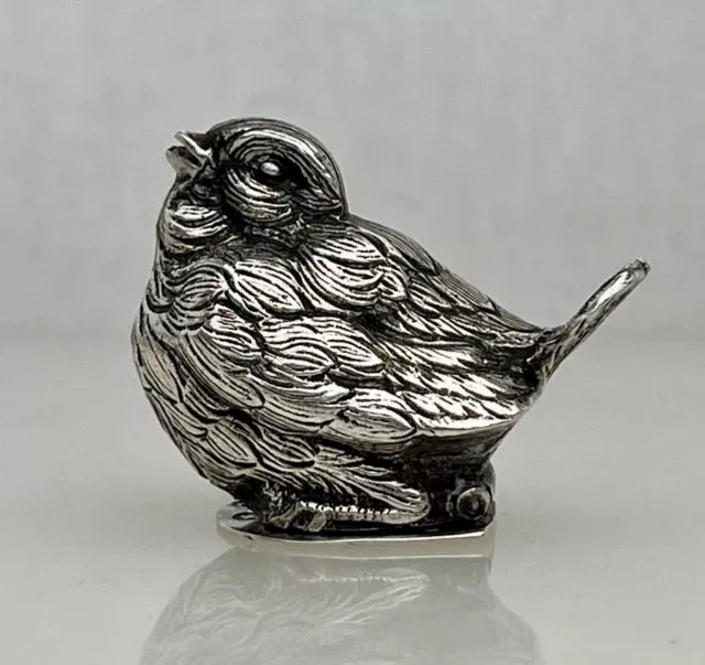 Vintage Spanish Silver Bird Spice, Pill or Trinket Box - 89168