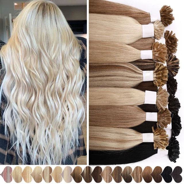 US Pre Bonded Keratin Glue Nail U Tip Hair Extensions Remy Human Hair Thick 200S