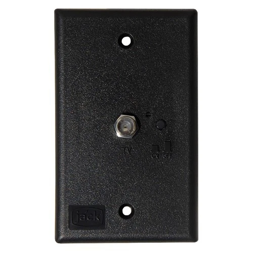 KING Jack Pb1001 Tv Antenna Power Injector Switch Plate - Black