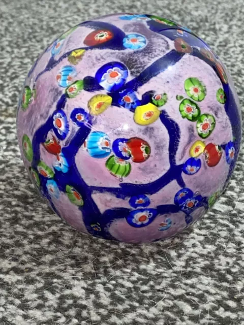 Vintage Murano Millefiori Glass Paperweight Xl