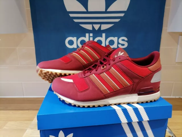 Mens adidas burgundy zx 700 trainers shop
