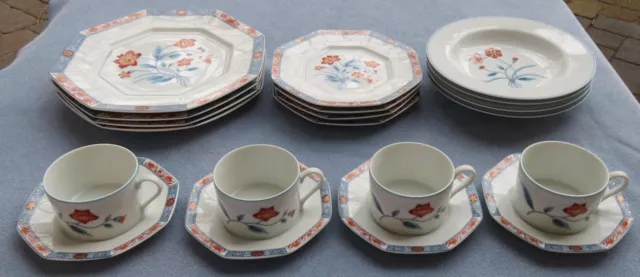 20 Pcs Set for Four Fitz and Floyd Jardin de Chine Dinnerware