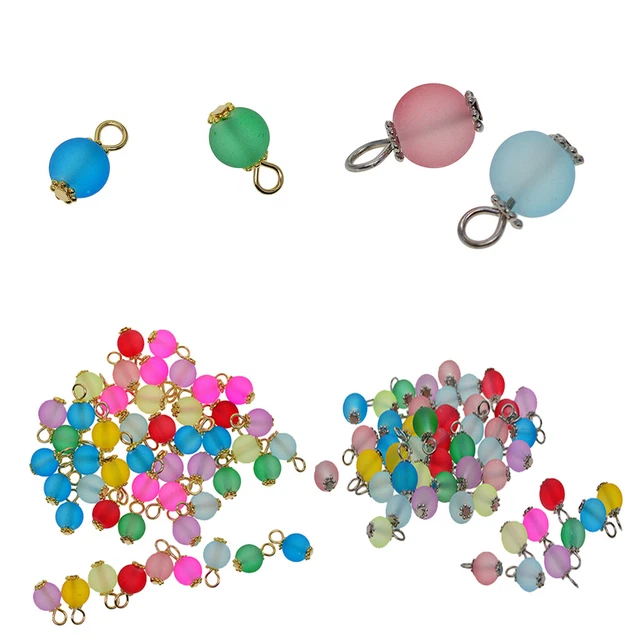 50 Stück sortierte Kristall Charms Frosted Beads Anhänger Erkenntnisse