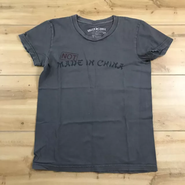Green Label Organic Not Made in China Gray Cotton T-Shirt Women's S USA Made VTG