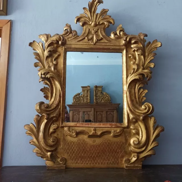 Espejo de pared antiguo para tocador, espejo redondo vintage de estilo  barroco, tallado a mano, espejo colgante para decoración del hogar para  baño