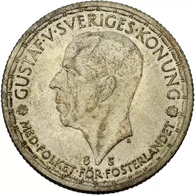 PRAGER: Schweden, Gustav V., 2 Kronen 1950 [1539]#k