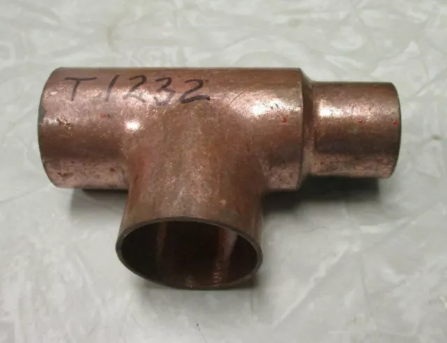 Copper CTS Sweat Tee 1" x 3/4" x 1" Solder Tube Plumbing Fitting