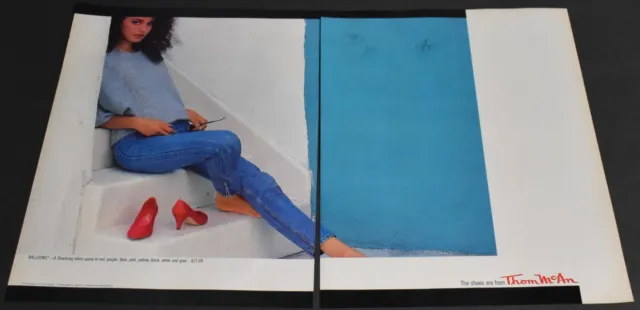 1983 Print Ad Sexy Heels Long Legs Fashion Lady Baloons Pump Red Brunette art