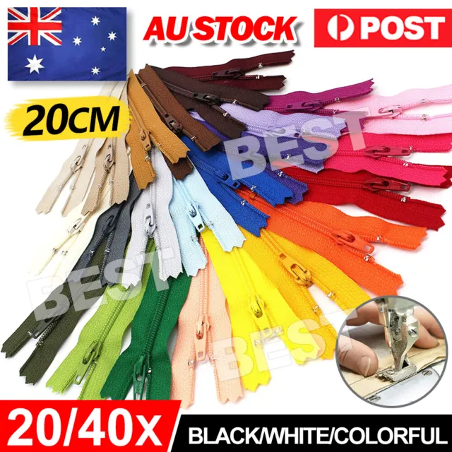 20/40PCS Nylon Zippers Sewing Tool Edge Puller Zip Tailor Zipper Mixed Color DIY