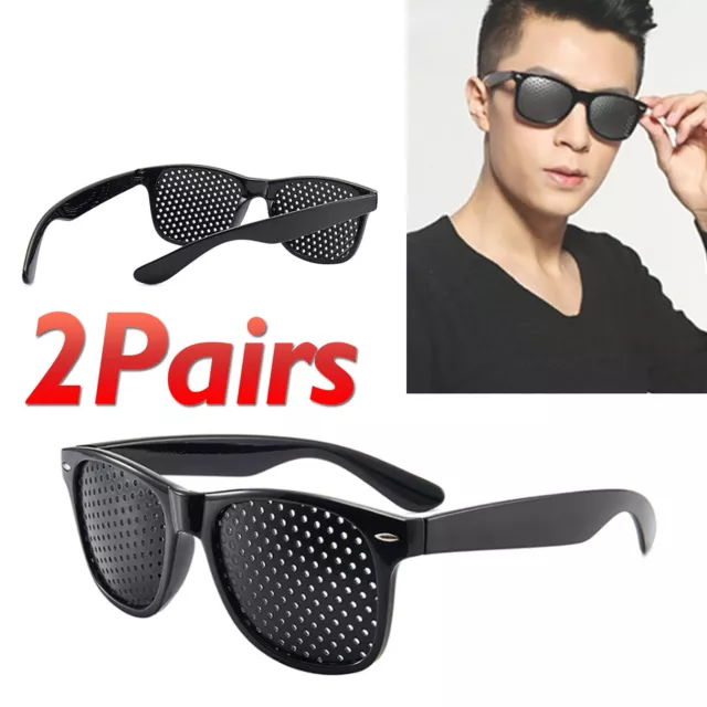 2Pcs Vision Spectacles Eyesight Improver Pin Hole Eyes Training Exercise Glasses