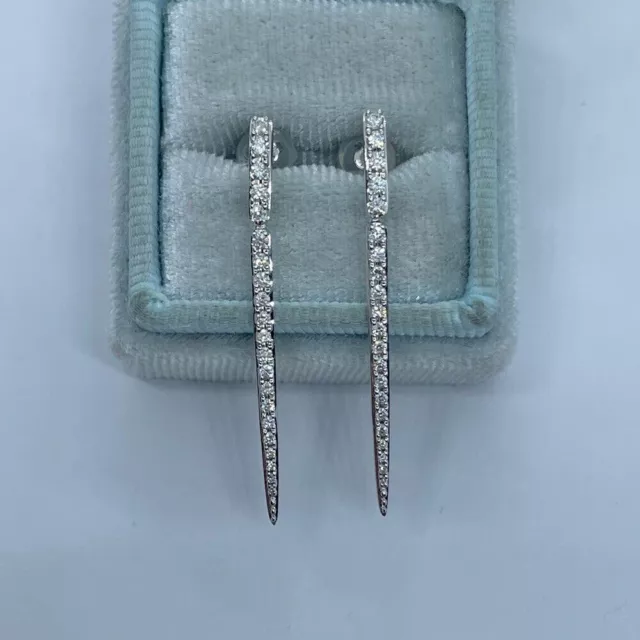 Boucles d'oreilles PT950 en diamant platine pour femmes, gouttes rondes de...