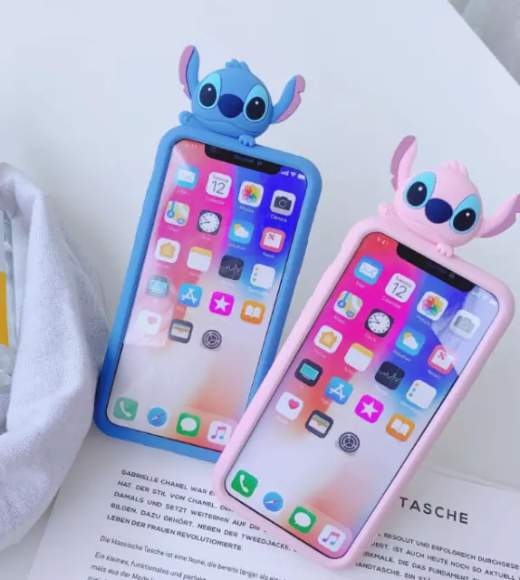 Coque Etui en Gel Silicone Pour Iphone 6/7/8/11/XR - tête Lilo & Stitch mignon