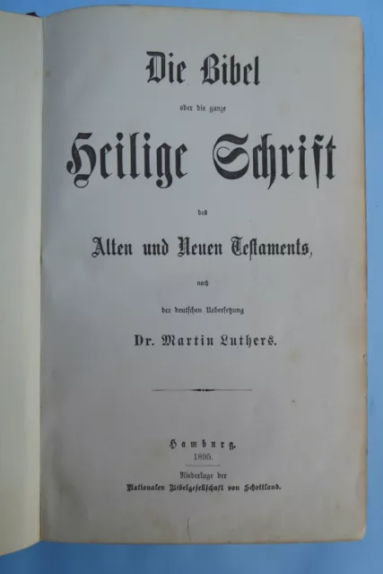 Die Bibel von 1895 - Heilige Schrift des AT u. NT nach Dr. Martin Luther 2
