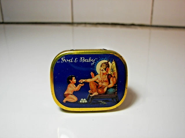 Rare Boite Pub Aiguille Gramophone GOD & BABY 1950 Phono Nadeldose Needle Tin #3