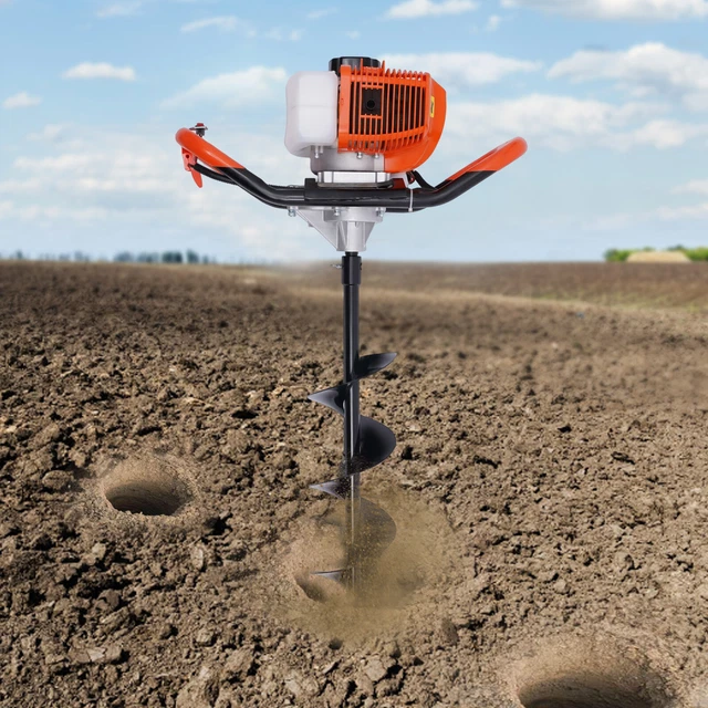 Earth Auger Post Hole Digger Gas Powered Borer Fence Ground Drill 52cc+3 Bits