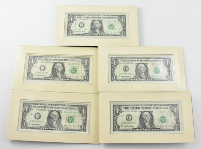 (5) US Botanical Gardens Coin and Currency Set One Dollar Bill $1 Set of 5 *0835