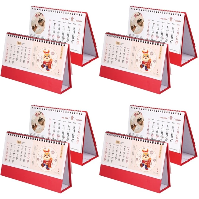 8 Pcs Tischkalender 2023 Beschichtetes Papier Büro Faltkalender